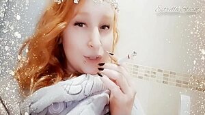 Scene#8 for video: Redheaded beauty smokes a cigarette and shows her ...