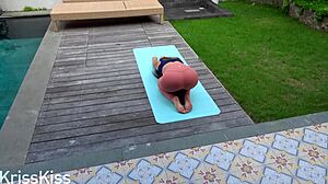 Scene#2 for video: Brunette babe gets a handjob and facial after yoga