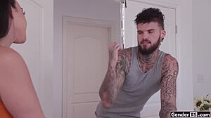 Scene#2 for video: Hot Asian shemale Kasey Kei takes a big cock in he...