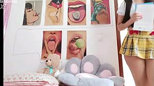 Scene#2 for video: Brunette amateur teen gets naughty with pillow hum...